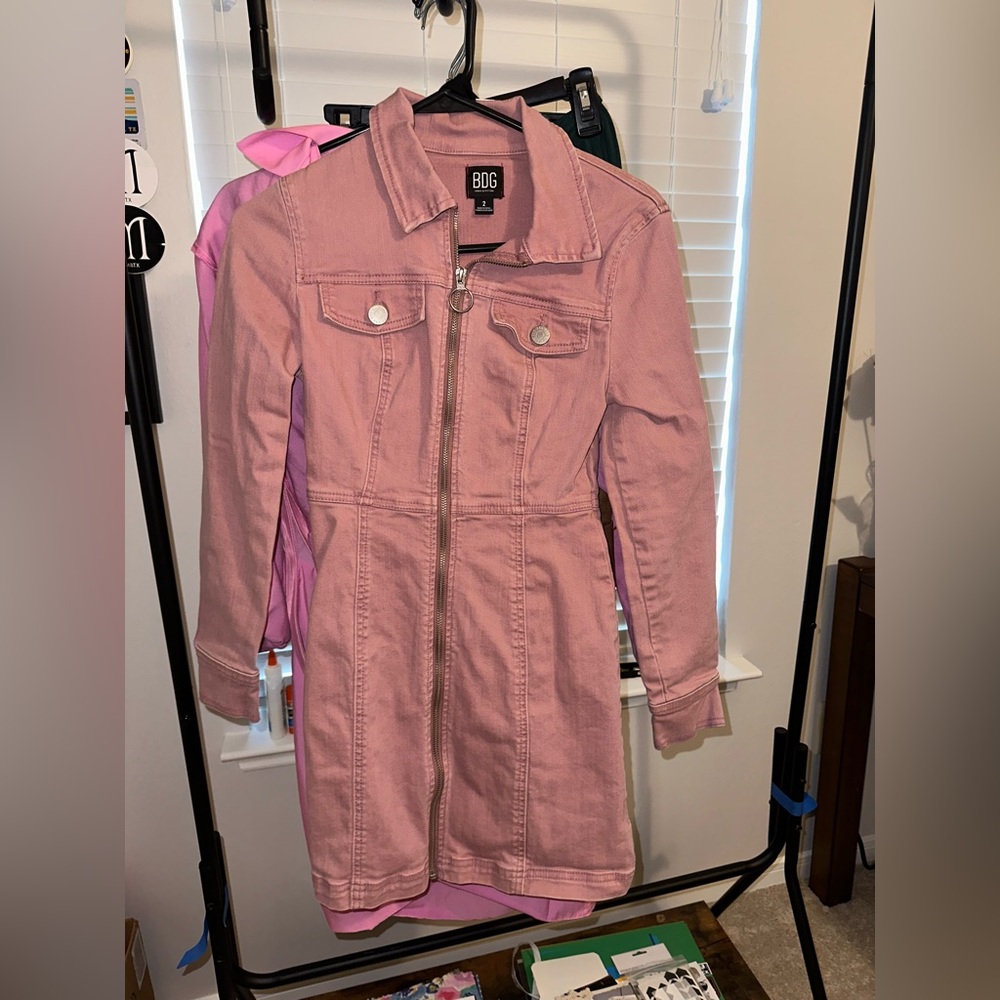 Denim pink dress